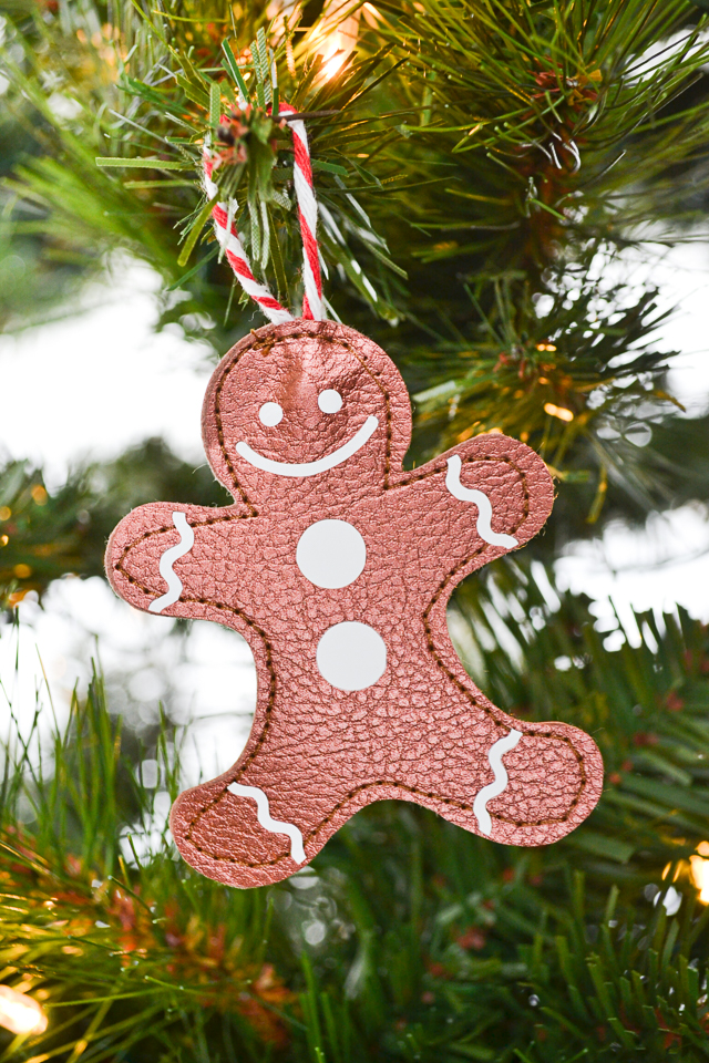 DIY Gingerbread Ornament with Leather