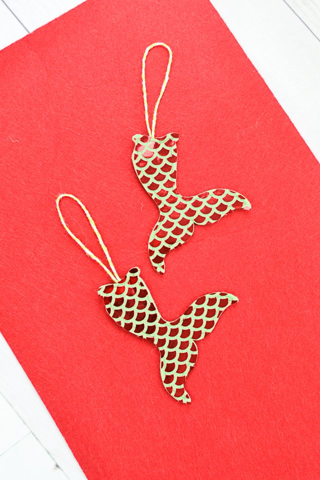 two mermaid ornaments