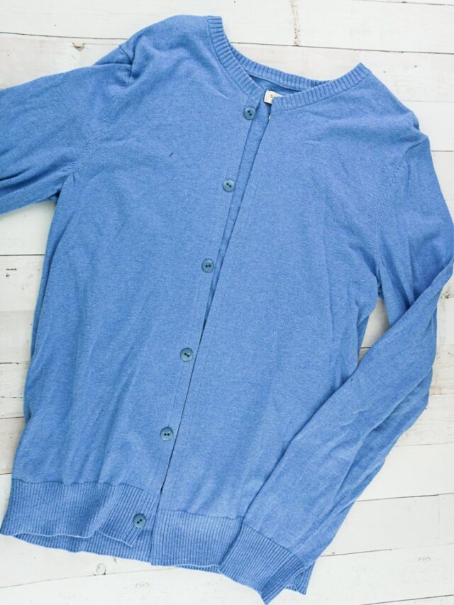 sweater to cardigan refashion