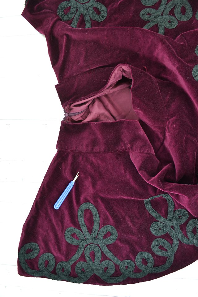 deconstruct purple skirt