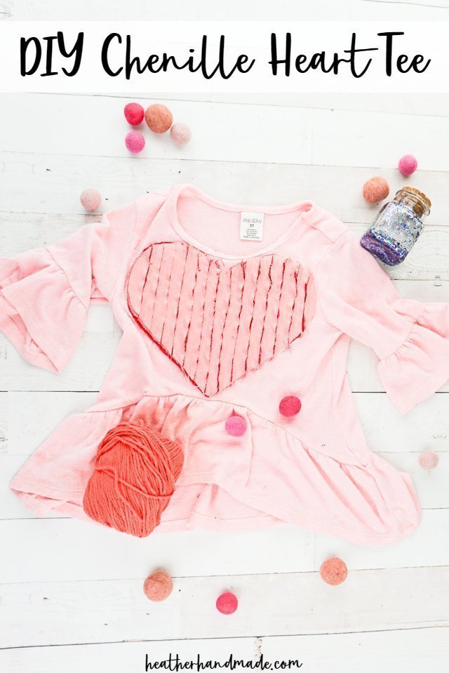 diy chenille heart tee