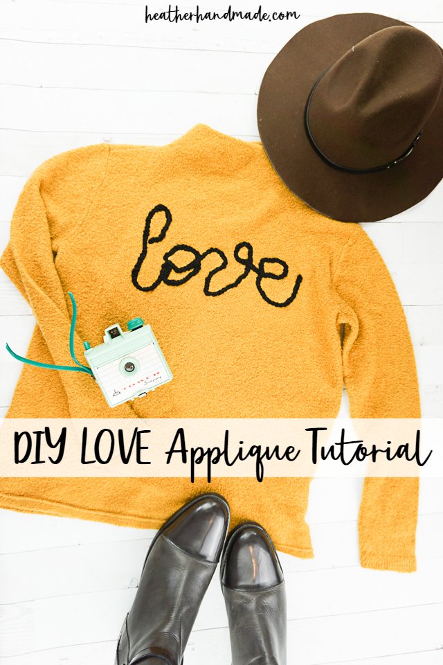 Sewing tutorial: DIY "LOVE" applique sweater