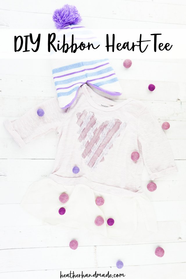 diy ribbon heart tee