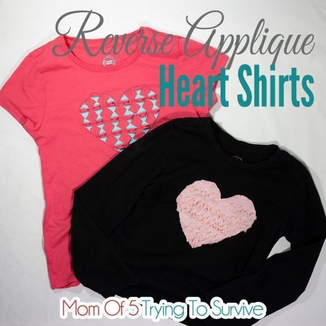 reverse applique heart shirt