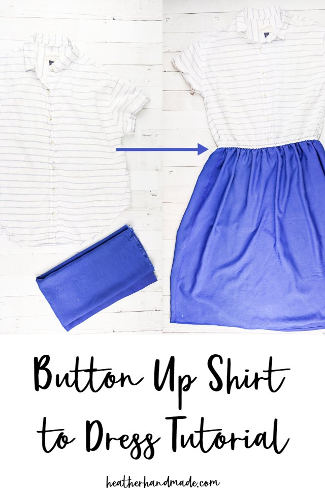 button up shirt to dress tutorial