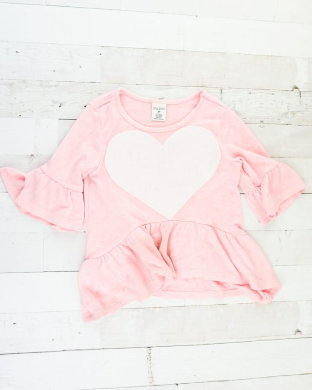 sew heart to shirt