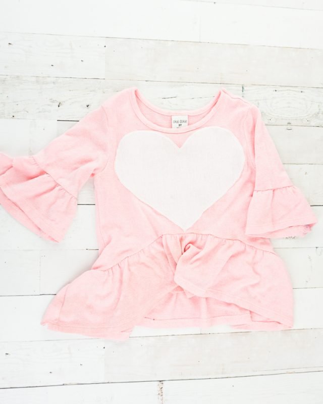 sew heart to shirt