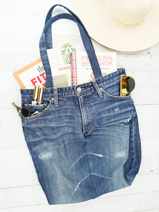 upcycle jeans tote bag