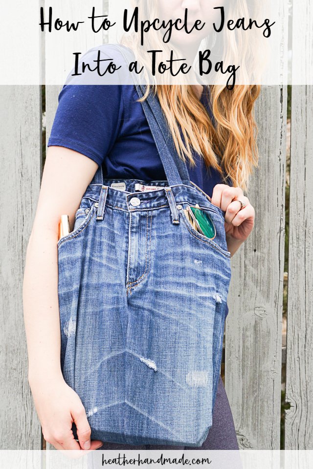 how to upcycle jeans into a tote bag