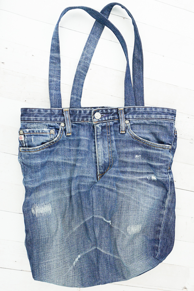 upcycle jeans tote bag