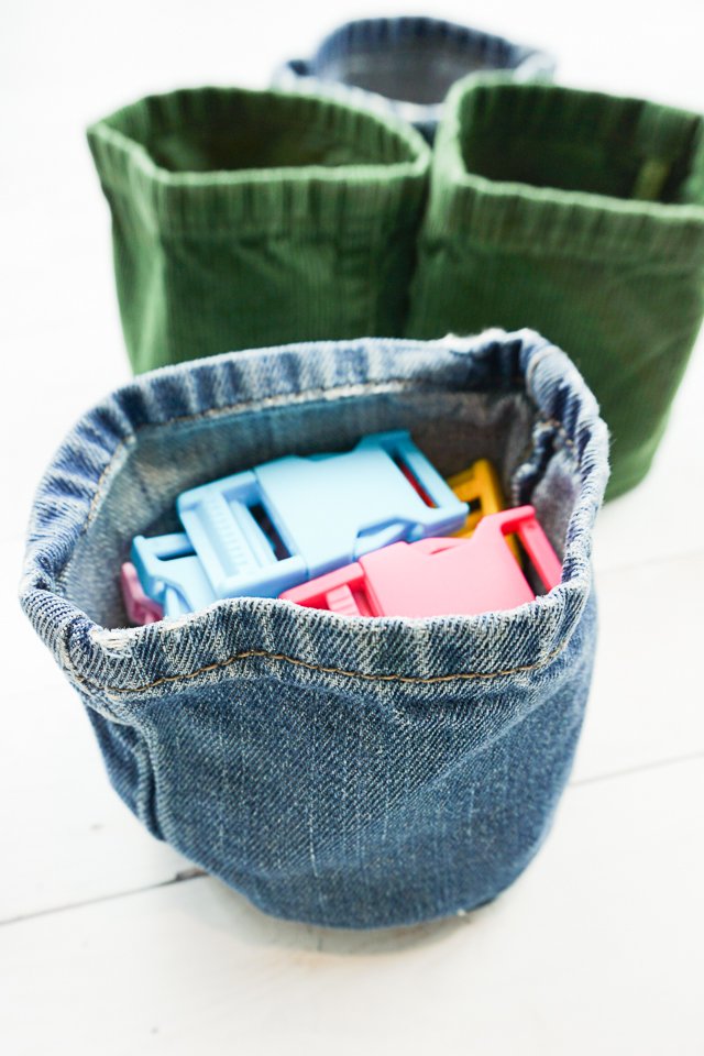 Upcycled Jeans Fabric Basket