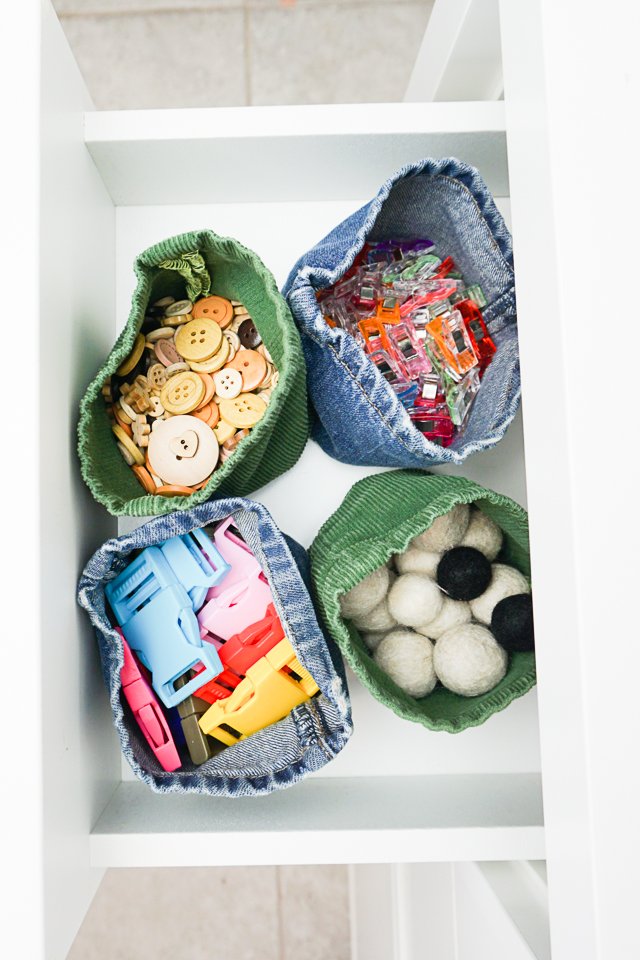 Upcycled Jeans Fabric Basket