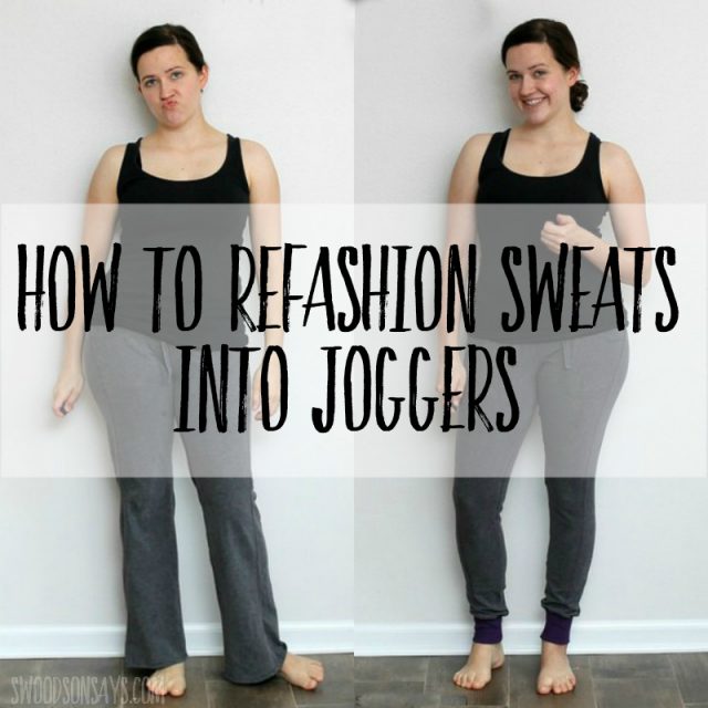 diy jogger pants refashion