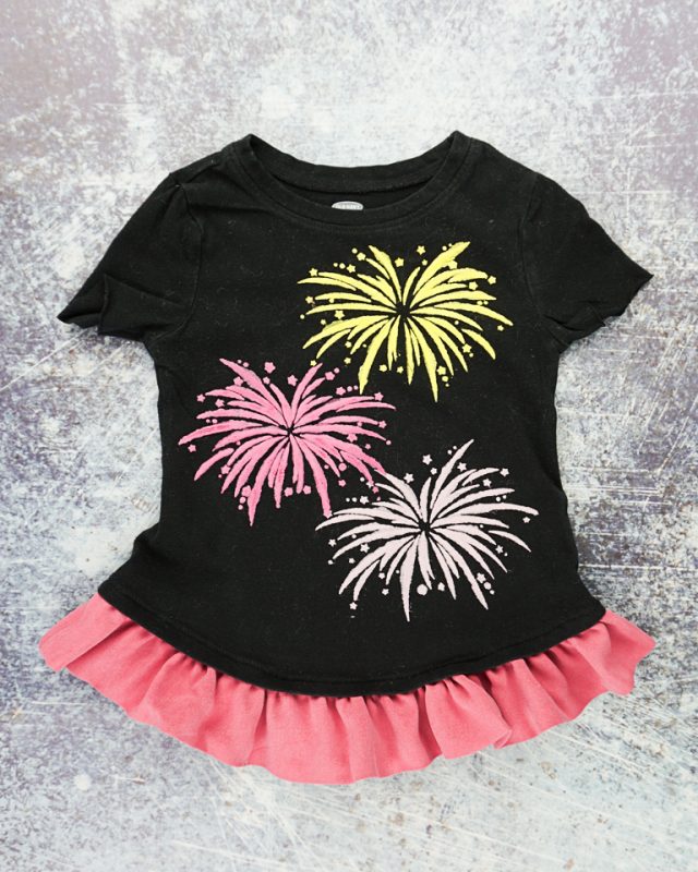 diy firework t-shirt with ruffle