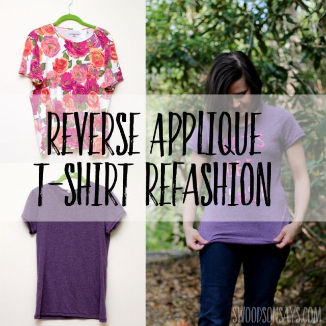 reverse applique t-shirt refashion