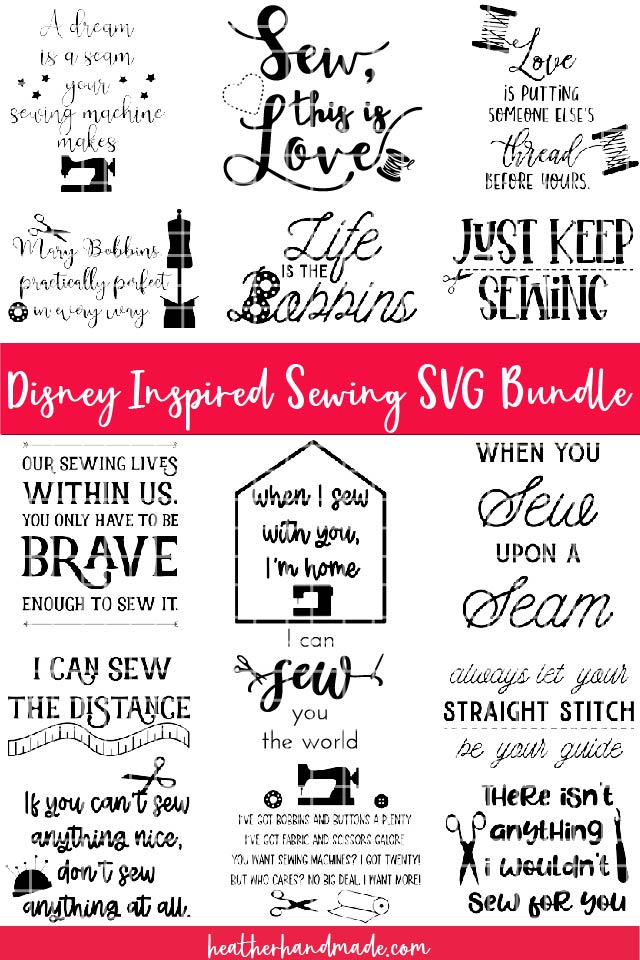 Download Disney Inspired Sewing Svg Bundle Heather Handmade