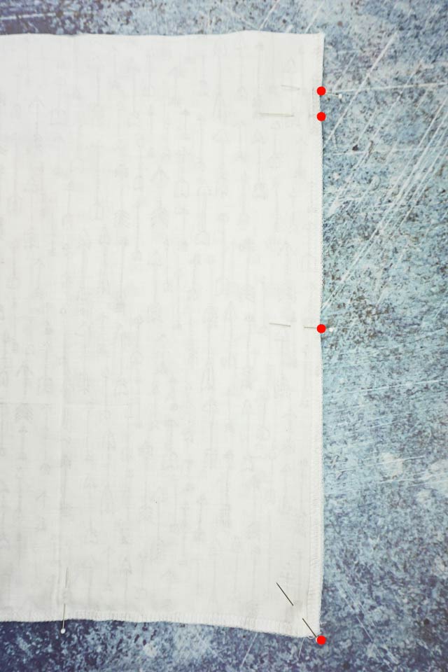 pin sides with space for hole