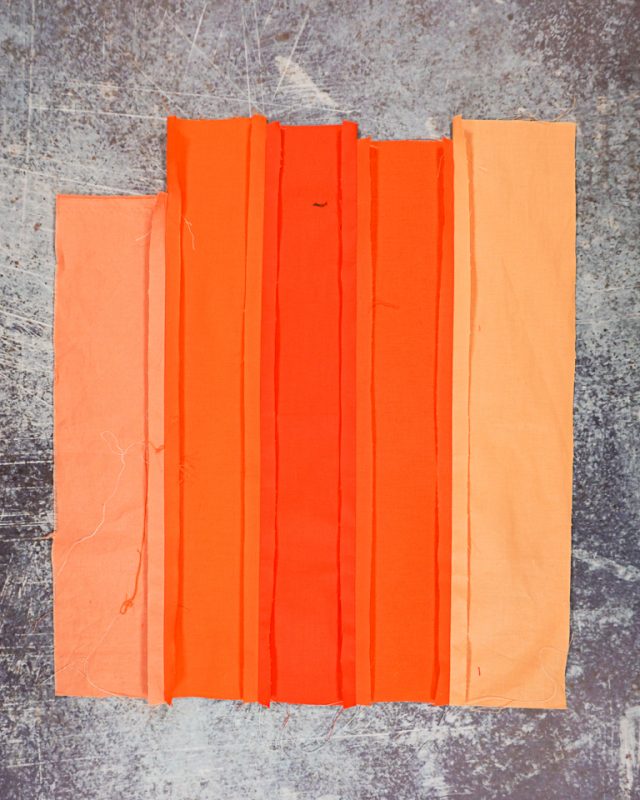 sew orange together and press open seams