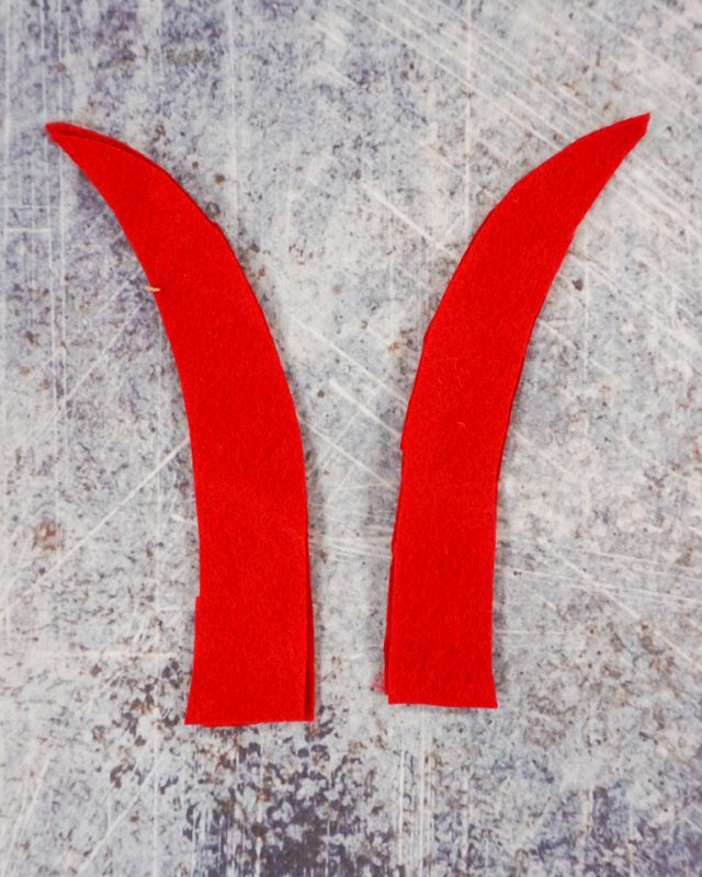 cut out four red felt antennae