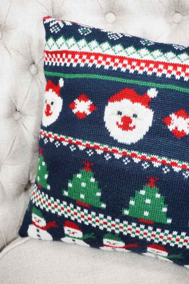 diy christmas sweater pillow
