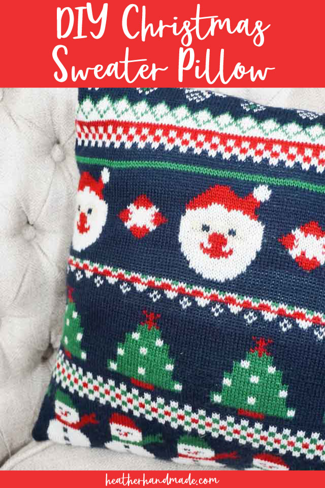 DIY Christmas Sweater Pillow