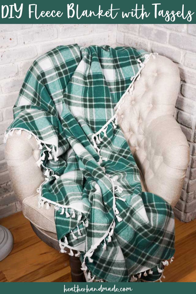 DIY fleece blanket with tassels