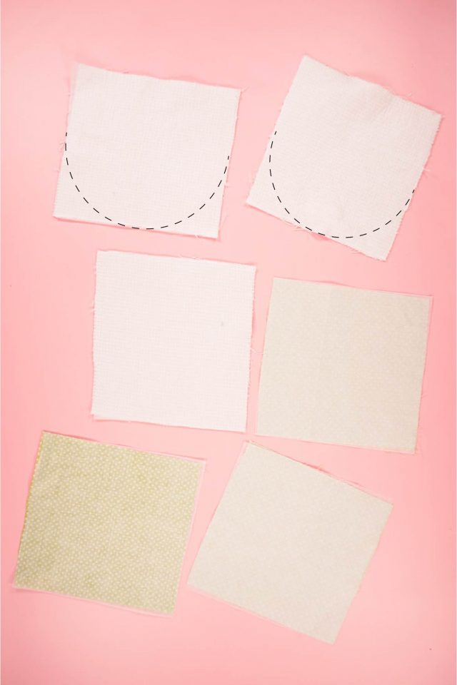 interface squares of fabric