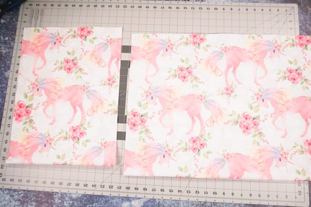 cut yardage into large rectangle
