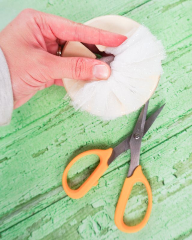 cut along edge to create pompom