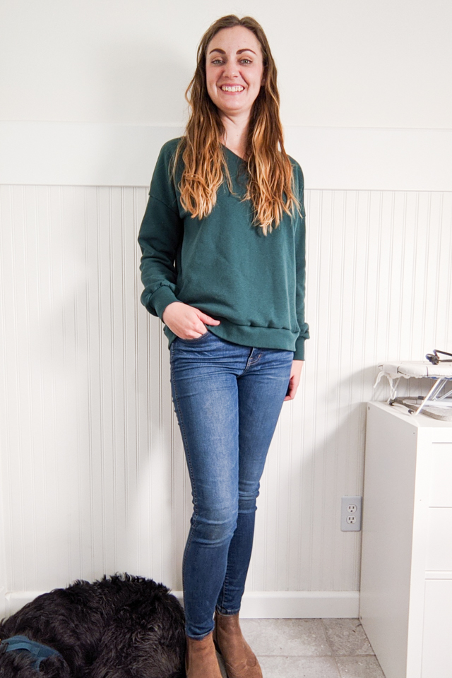 cut waistband off sweatshirt