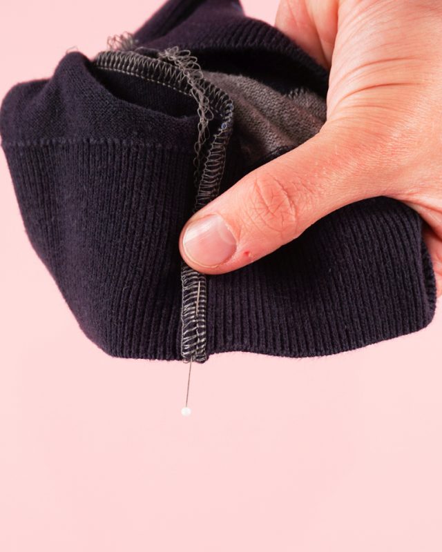 sew over seam allowance to tack
