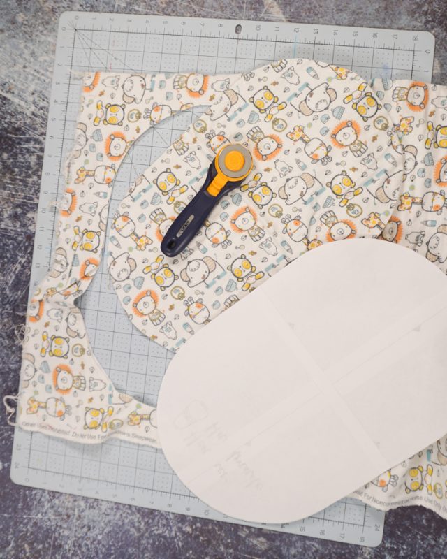 cut out two burp cloth pieces