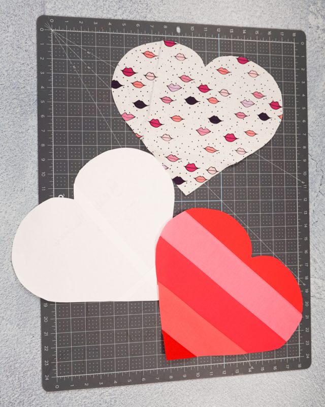 cut out two heart fabric pieces