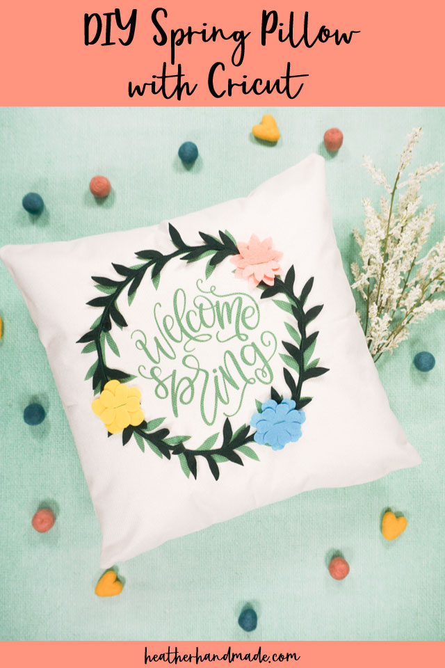 diy spring pillow with cricut