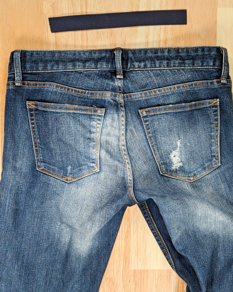 How to Take in the Waist of Jeans with Elastic • Heather Handmade