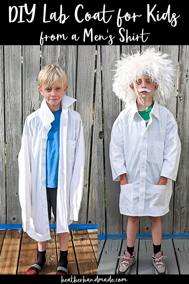 DIY Lab Coat for Kids from a Men's Shirt