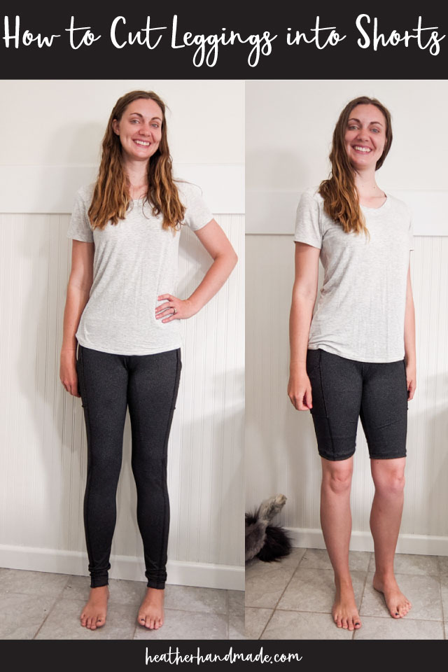 How to Cut Leggings into Shorts • Heather Handmade