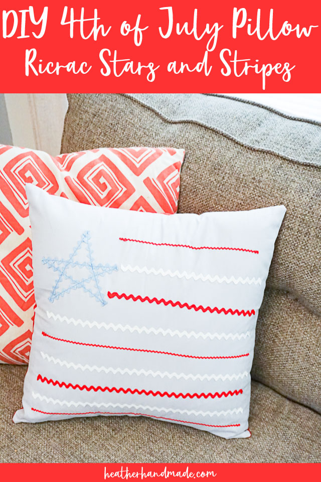 DIY 4th of July Pillow: Rickrack Stars and Stripes