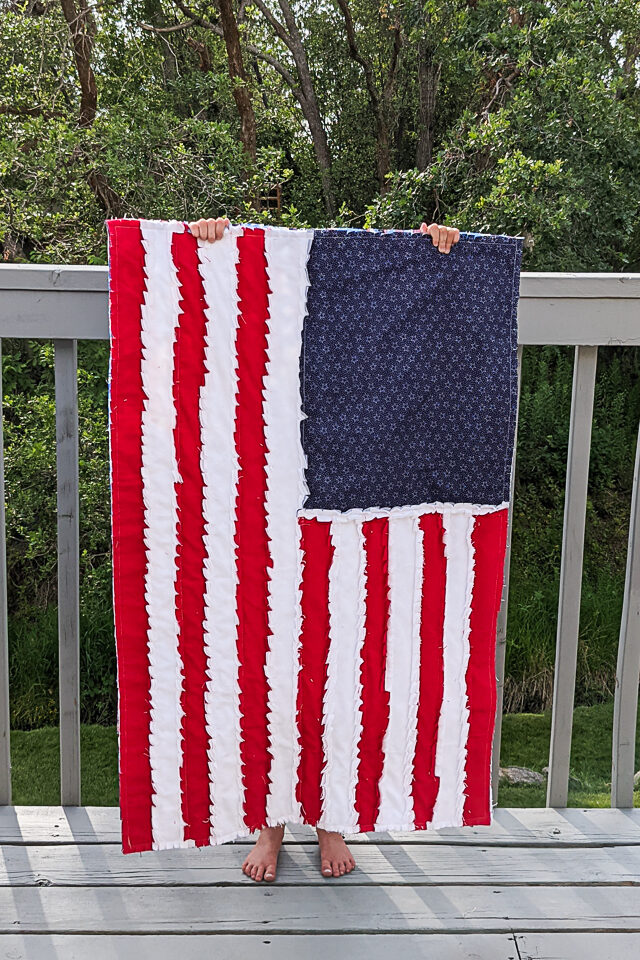 how to make a flag rag quilt