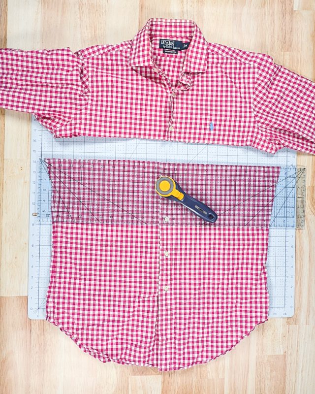 Button down top shirt into skirt