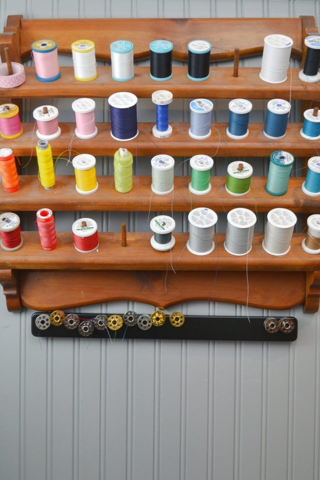 spools of thread organized