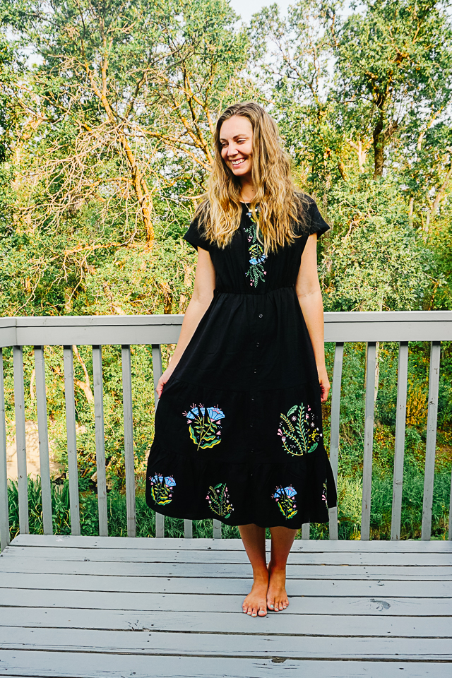 DIY Floral Iron-On Vinyl Dress