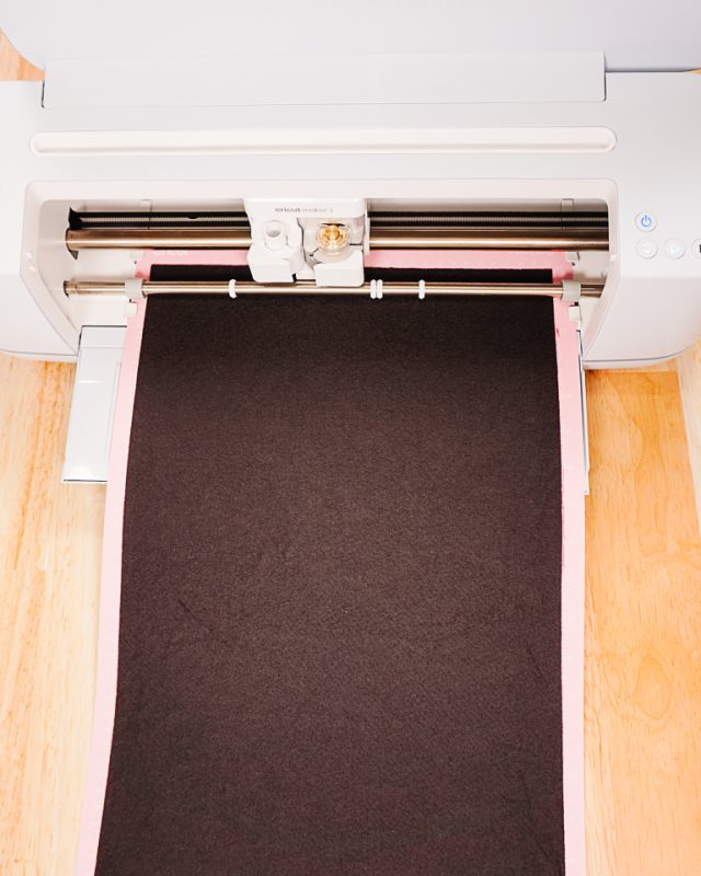 cricut maker cutting black felt