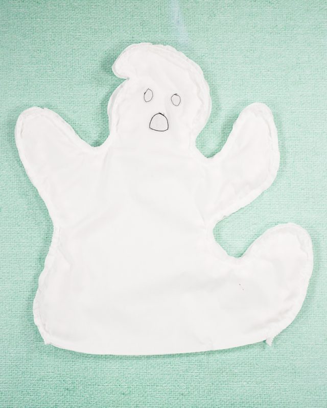 sew around ghost and leave a hole
