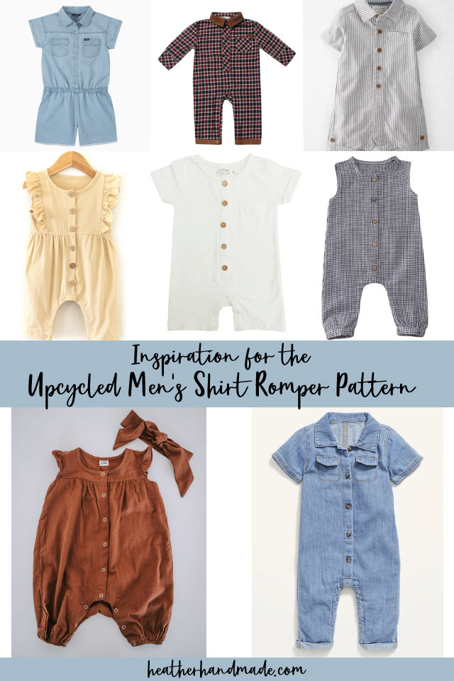 inspiration for the upcycled men's shirt romper pattern