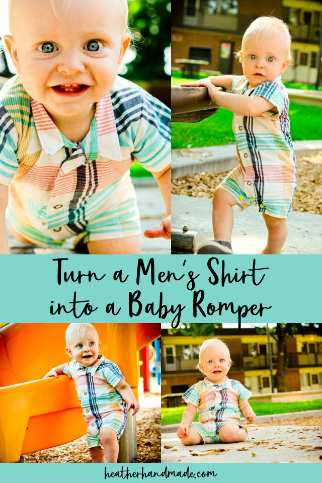 upcycle a men's shirt into a baby romper pattern