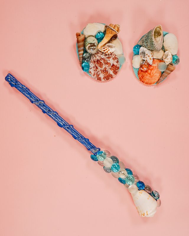 water fairy wand and shell clips