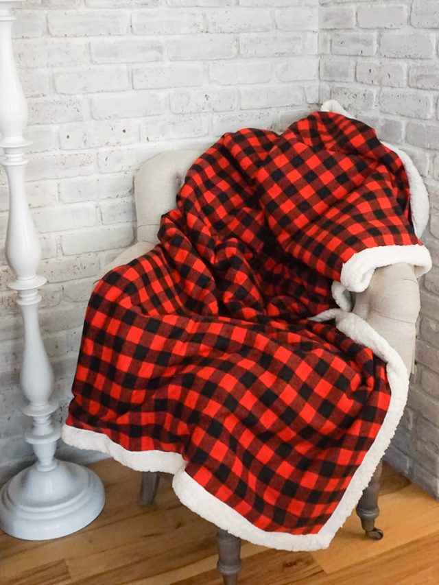 DIY Flannel and Sherpa Blanket Story