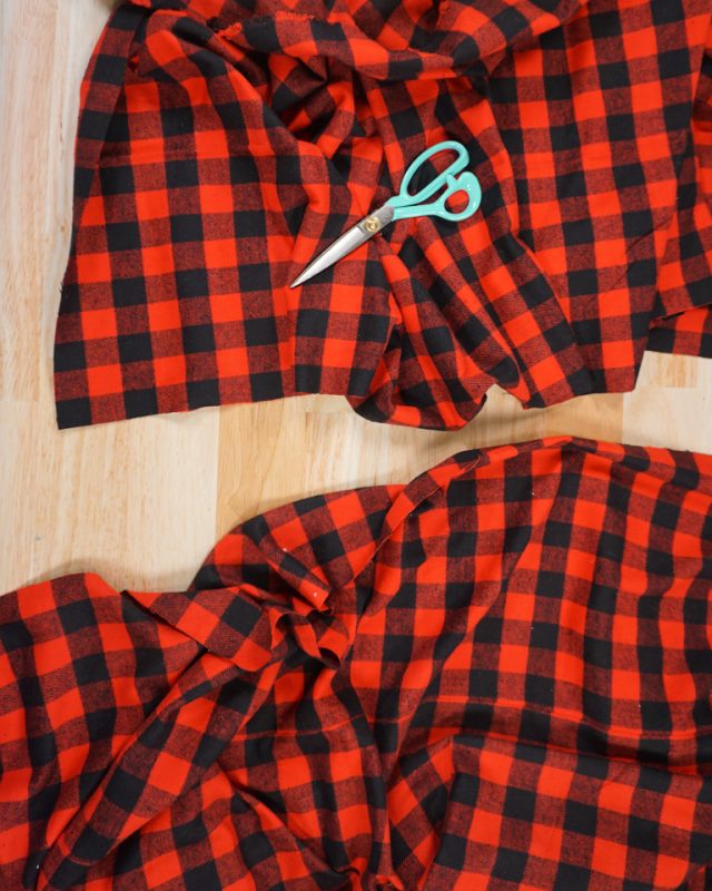 cut flannel 58" wide and 70" long