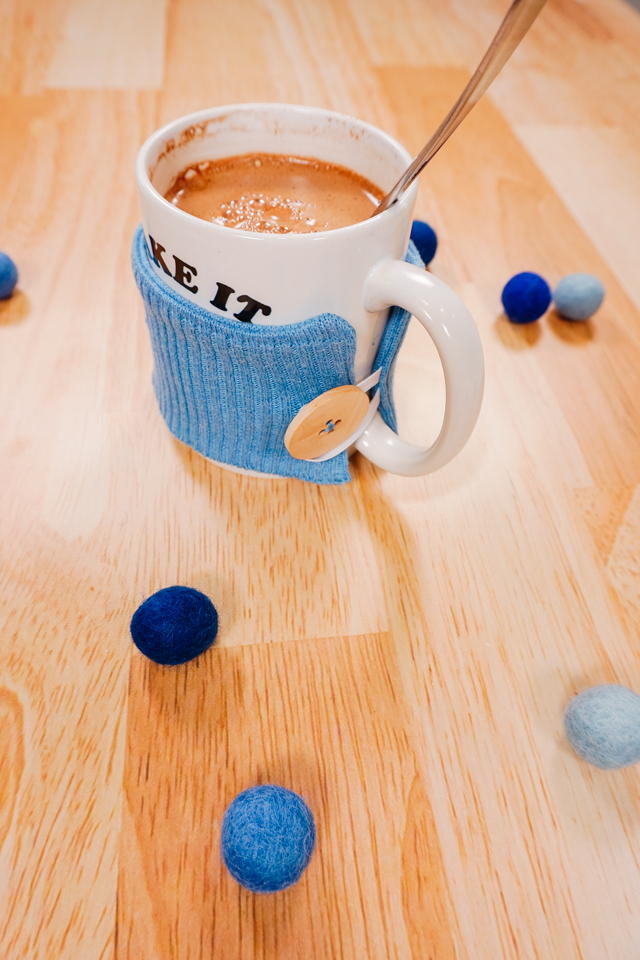 DIY Upcycled Sweater Mug Cozy